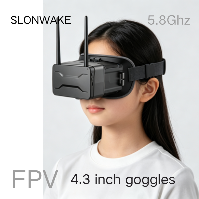 Drone Racing Goggles - 5.8G FPVゴーグル 4.3インチ 480*272ピクセル デュアルアンテナ 取り外し可能