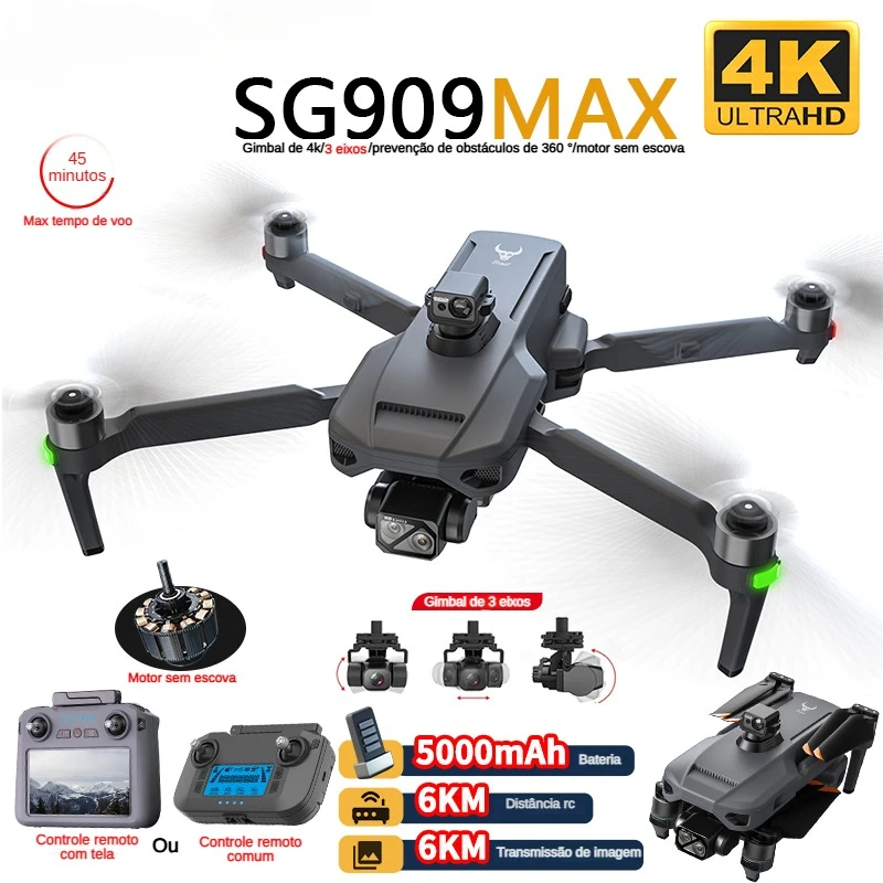 Drone Racing Camera - プロのドローン,4kカメラ,3軸ジンバル,5g,ZLL-SG909障害物回避,タッチスクリーン,fpv,ブラシレス,rc,zll,360